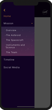 IPhone screen that shows the app's menu screen.